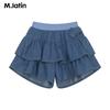 M.Latin Little Girls' Ribbed Waist Denim Tiered Skirt