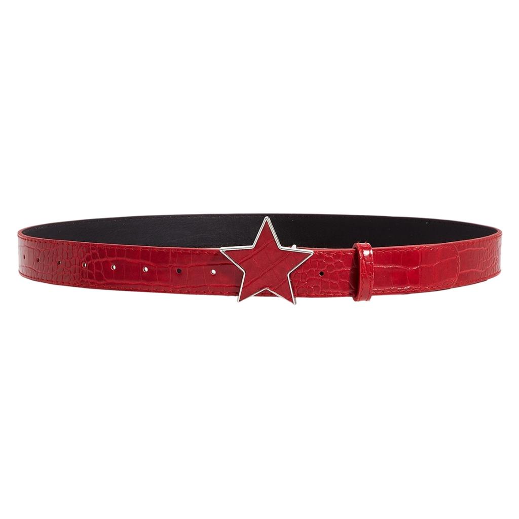 Urban Streetwear Waist Belt Adjustable Waist Strap with Star Accent PU Leather Waist Girdle Unisex Fashion Gift