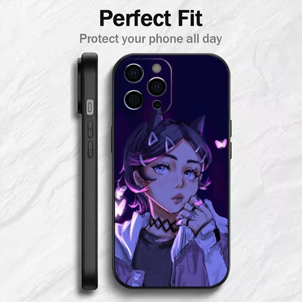 Game C-CLOV-ES V-ValorantES Phone Case For iPhone17,16,15,14,13,12 Plus,Max Soft Silicone Black Cover