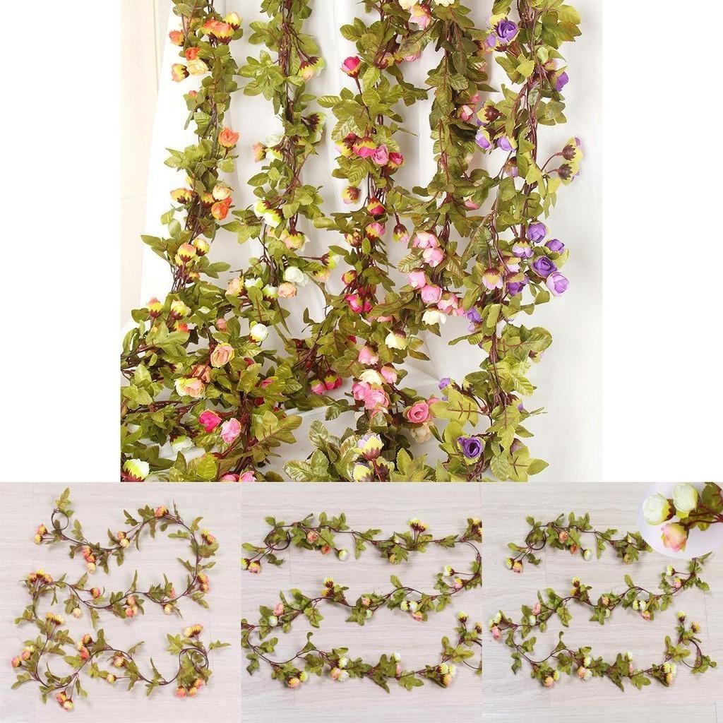 Lush 42 Flowers Artificial Silk Rose Fake Flower Garland Vine Perfect For Home Decor