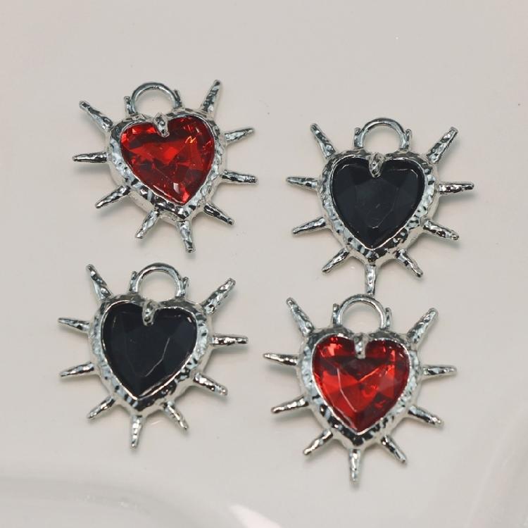 Heart Pendant for Earrings Necklace Sparkling Rhinestones Detailing Alloy Craftsmanship For Special Occasions