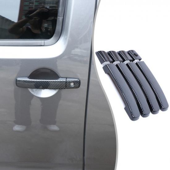 Carbon Fiber ABS Outer Door Handle Cover Trim For Nissan Frontier 2009-2017