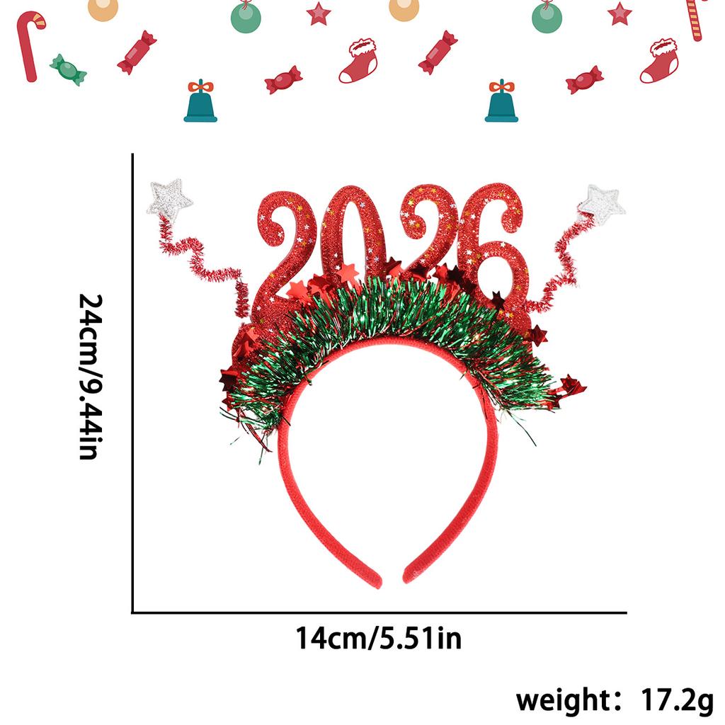 Children Photo Props Decorative Christmas Headband Party Hair Accessories Sparkling Glitter Star Hair Hoop For Children'S Party