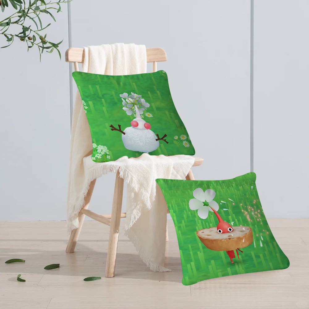 P-Pikmin Pillowcase Toon Gift Cushion Cover Bedroom Home Sofa Chair Seat Decor Pillow Case
