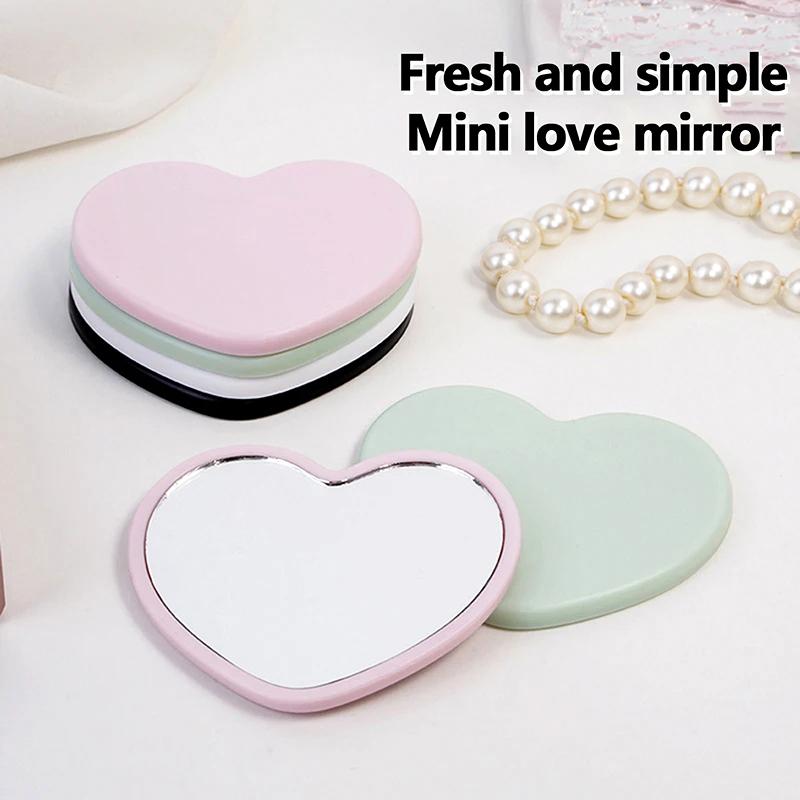 1PC Mirror Dormitory Simple Dressing Mirror Love Small Mirror Gift Makeup Mirror Beauty Heart-shaped Mini Student