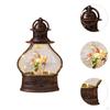 Christmas LED Lantern Xmas Night Light Glitter Gift Lighted for Garden Decorative Desk