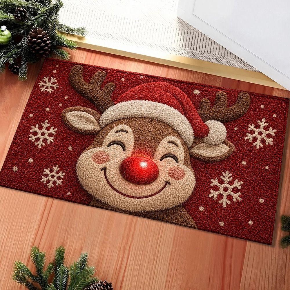 Lebkuchenmann-Muster Weihnachts-Fußmatte Wasserabsorbierend Anti-Rutsch-Pad Weihnachtszeit