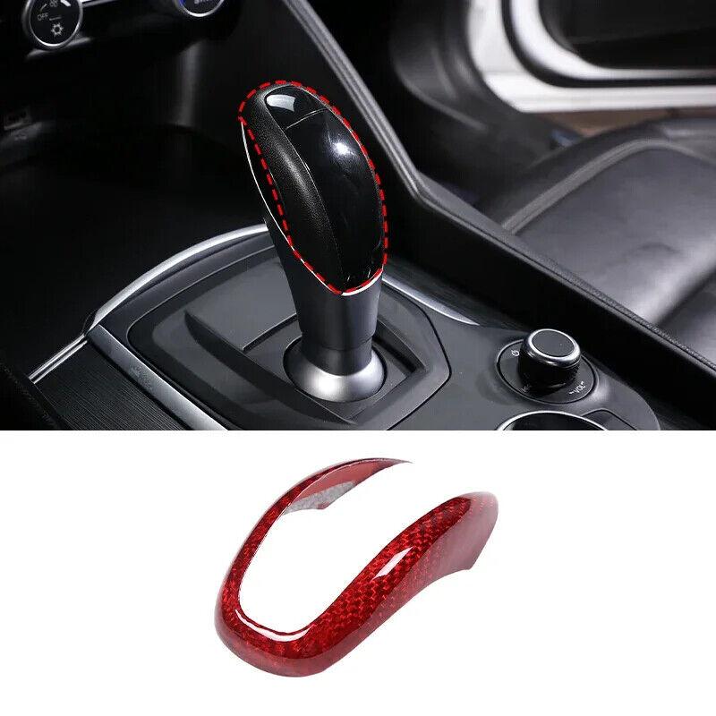 ABS Carbon Style Car Interior Gear Shifter Knob Frame Cover Trim For Alfa Romeo Stelvio Giulia 2017- Interior Accessories