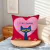Süßer Cartoon P-Pete The Cat Kissenbezug Home Office Praktisch Nordische Schlichtheit Treffer Mit Reißverschluss Kissenbezug