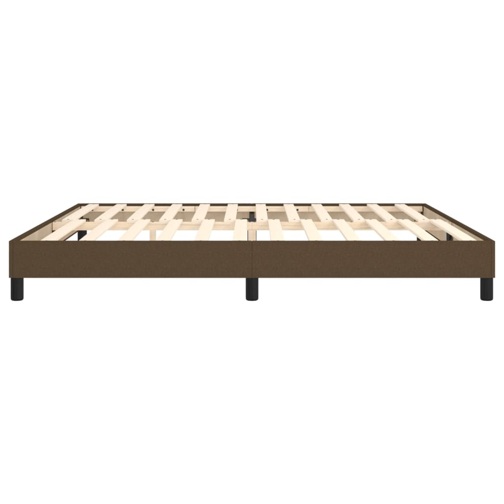 Box Spring Bed Frame Dark Brown 200 x 200 cm Fabric