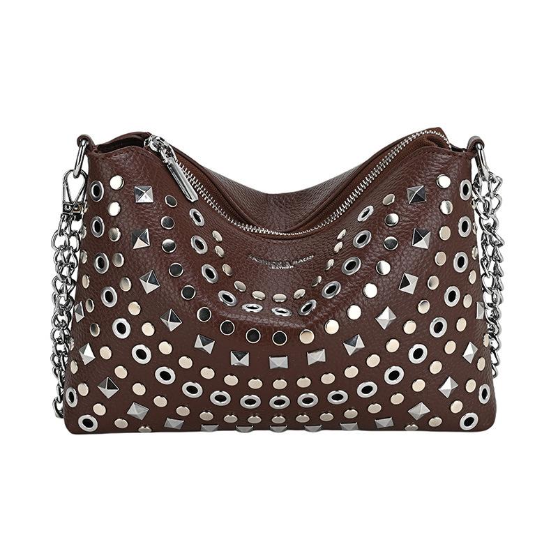 New Underarm Bag Fashion Commuter Retro Women's Bag Versatile Rivet Handbag One Shoulder Crossbody Bag Bag Women