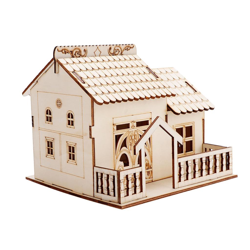 Miniature Villa Money Coin Storage Box Money Bank House Model Home Decor(Triangular Gate)