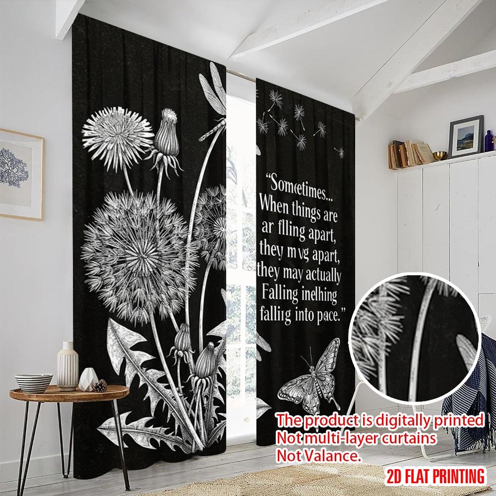 2pcs 2D flat printing Drapes Dragonflies Dandelions Falling Place Fabric Without Electricity Party Decorations for Photo Booths