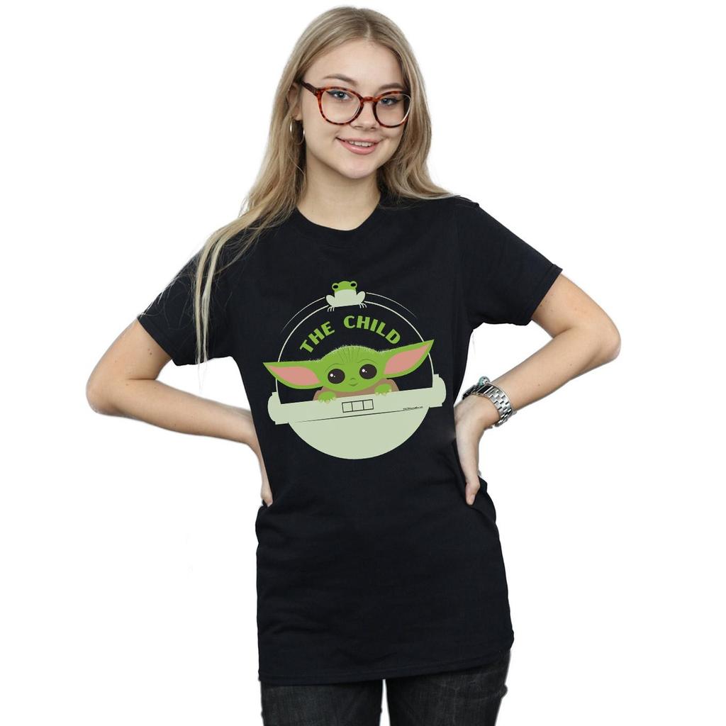 Star Wars Womens/Ladies The Mandalorian The Child And Frog Cotton Boyfriend T-Shirt