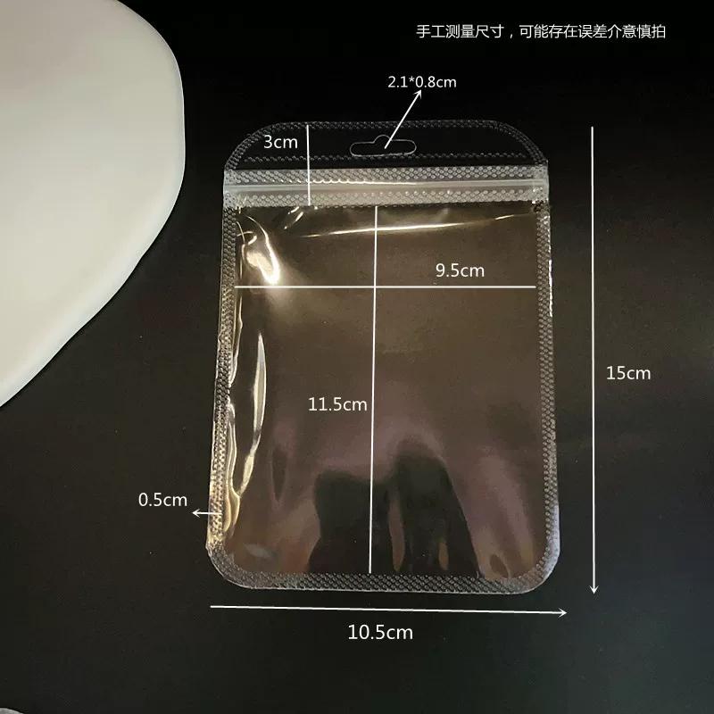 Thick Transparent Self Sealing Sack High Definition Bone Sealing Bag Jade Bracelet Accessories Storage Dust-proof Packaging Pouch with Hanging Hole