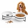 Set of 2 Ceramic Bowls for Animals On a Steel Frame 2X360