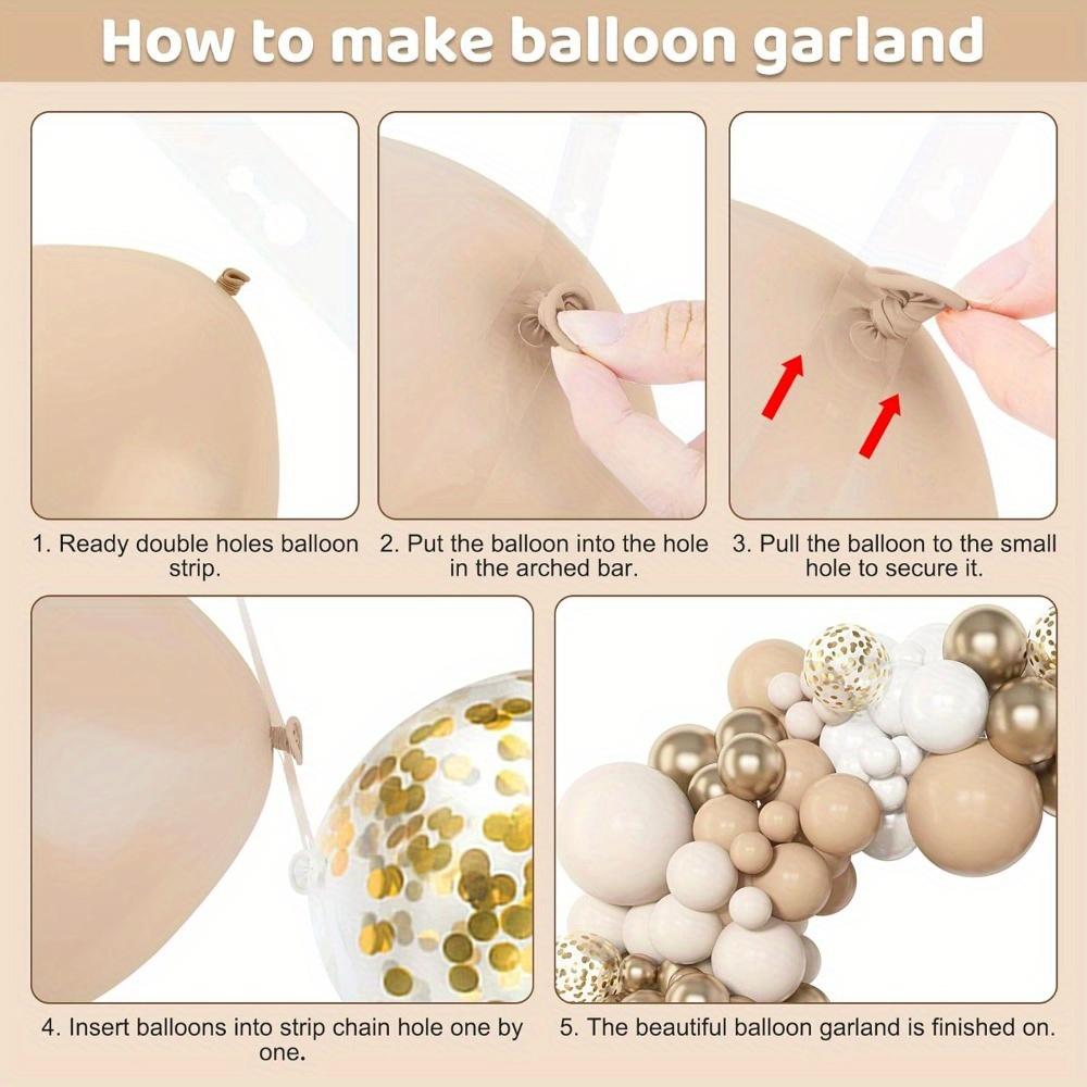 148pcs White Sand Balloon Arch Set Includes Suitable for Birthday Party Wedding Arrangements and Baptism Ceremony Decorations