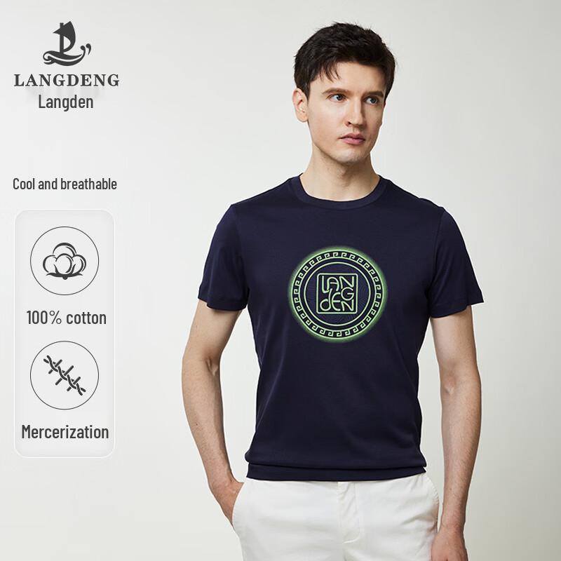 Langdeng Men s Pure Cotton Breathable Short Sleeve T-Shirt L