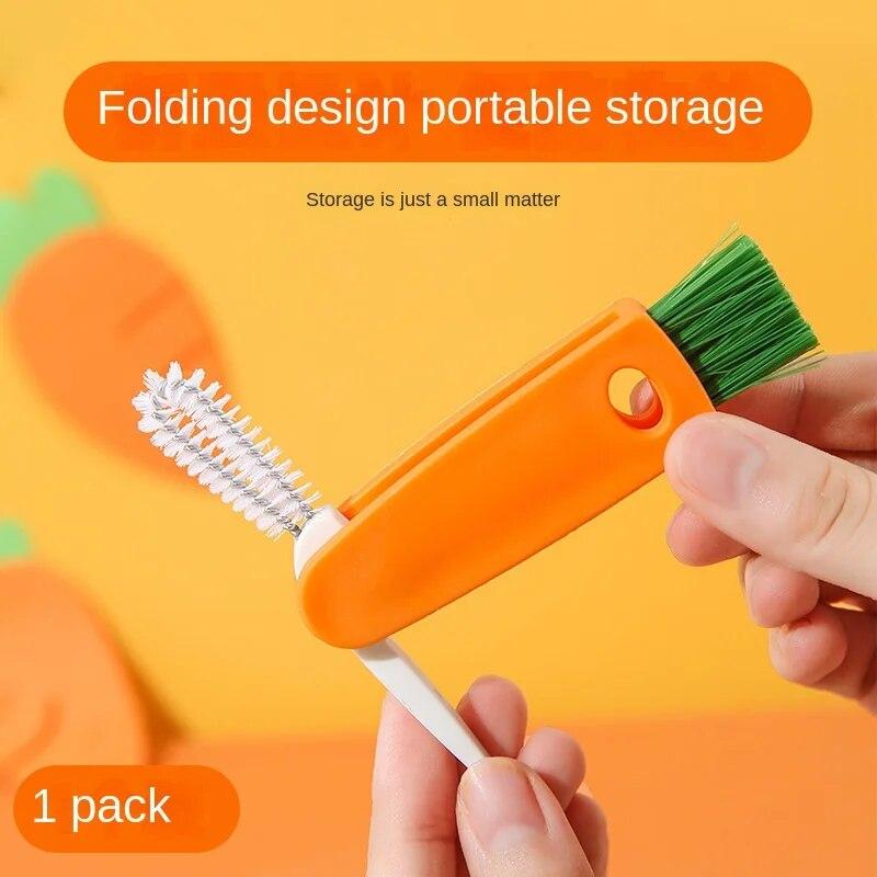 

Щетка для чистки Маленькая щетка для очистки крышек бутылок Многофункциональный инструмент для чистки соломинок Очистка водой Зазор применяется к бутылке Морковь оранжевый