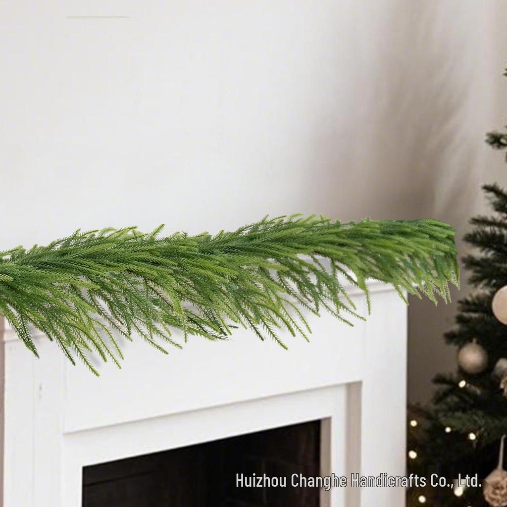 Christmas Simulation Greenery: Norfolk Pine & Cypress Garland with Artificial Pine Needles for Fireplace Decor