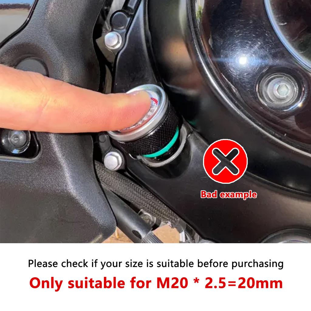 M20x2.5 Motorcycle Fuel Tank Caps With 0-200℃ Oil Temperature Gauge Pointers Dial Meter Black/Silver Gauge