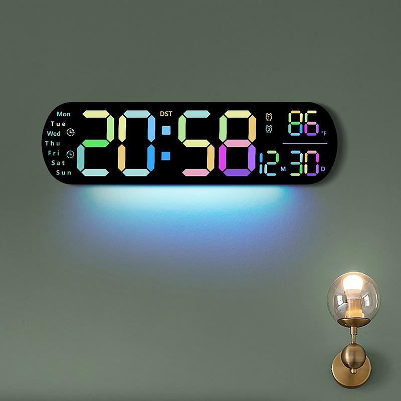 Multifunctional LED Wall Clock: Large Digital Display with Alarm & Timer for Living Room (Model 5502)