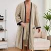 25 Years Men's Long Jacquard Soft Plain Belt Men's Bath Gown Loose and Comfortable Home Clothes