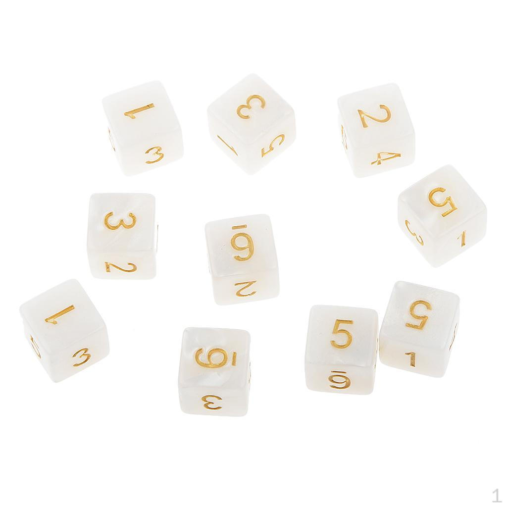 10pcs Six Sided Dice D6 Playing RPG Party Games Dices