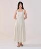 COVERNAT WOMAN Pleated Sleeveless Dress Beige