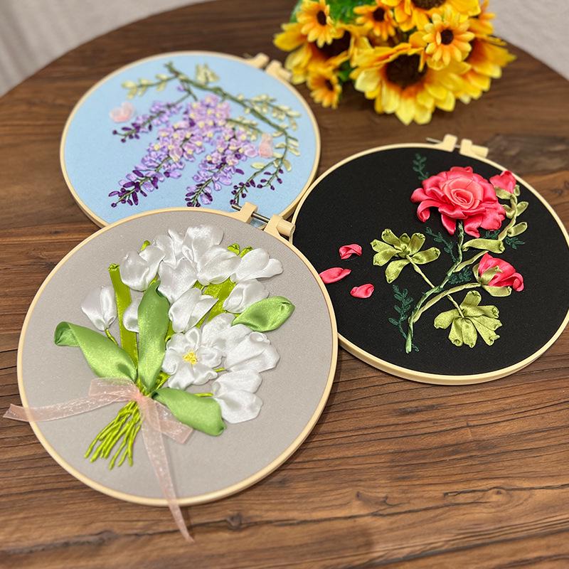 "Handmade 3D Sunflower Embroidery Kit: Creative DIY Hanging Décor"