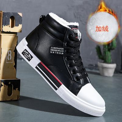 Novos tênis de inverno de veludo espessados de cano alto tendência masculina sapatos masculinos quentes moda casual sapatos de algodão