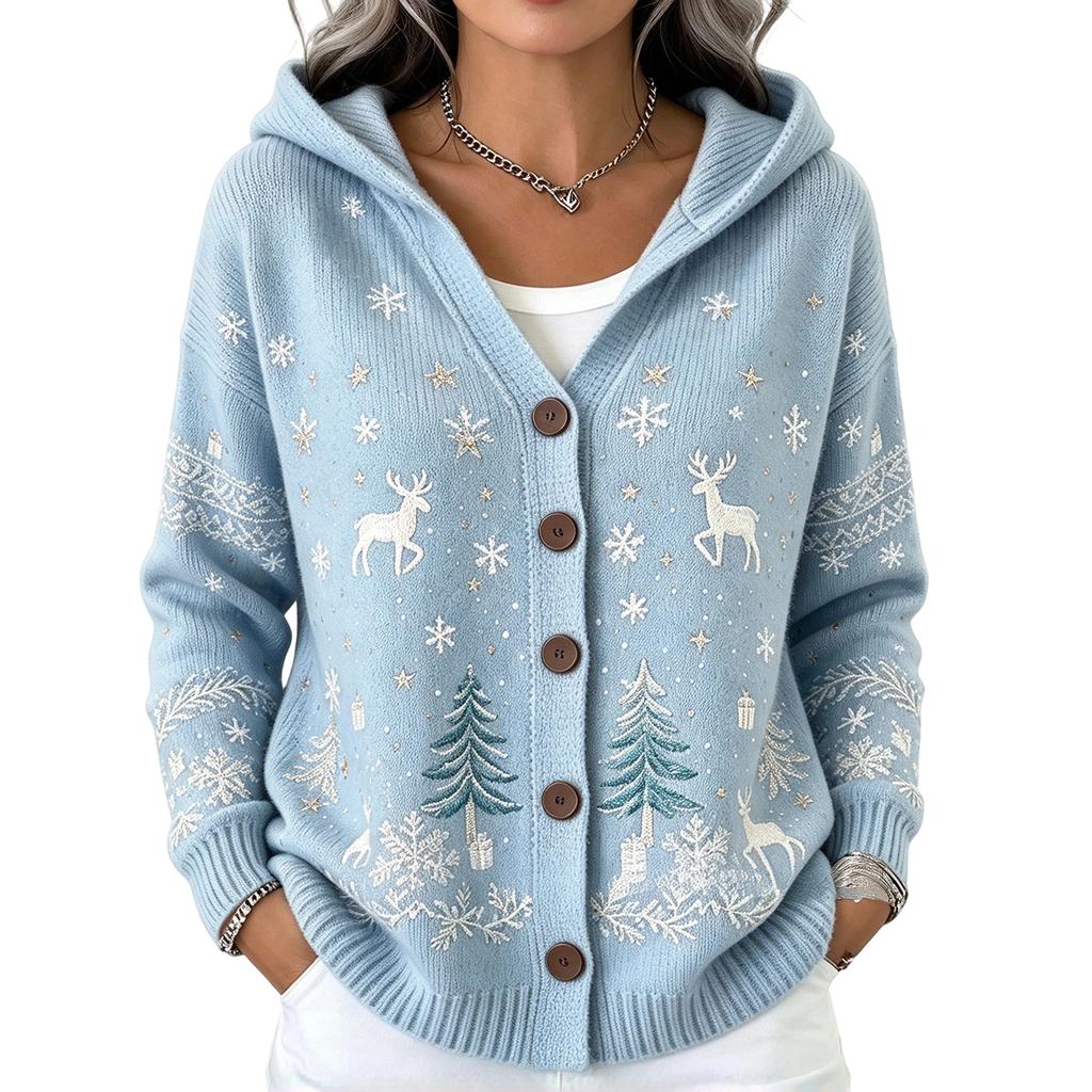 Women's Cable Knit Cardigan Sweater Mid-Length Comfortable Outerwear