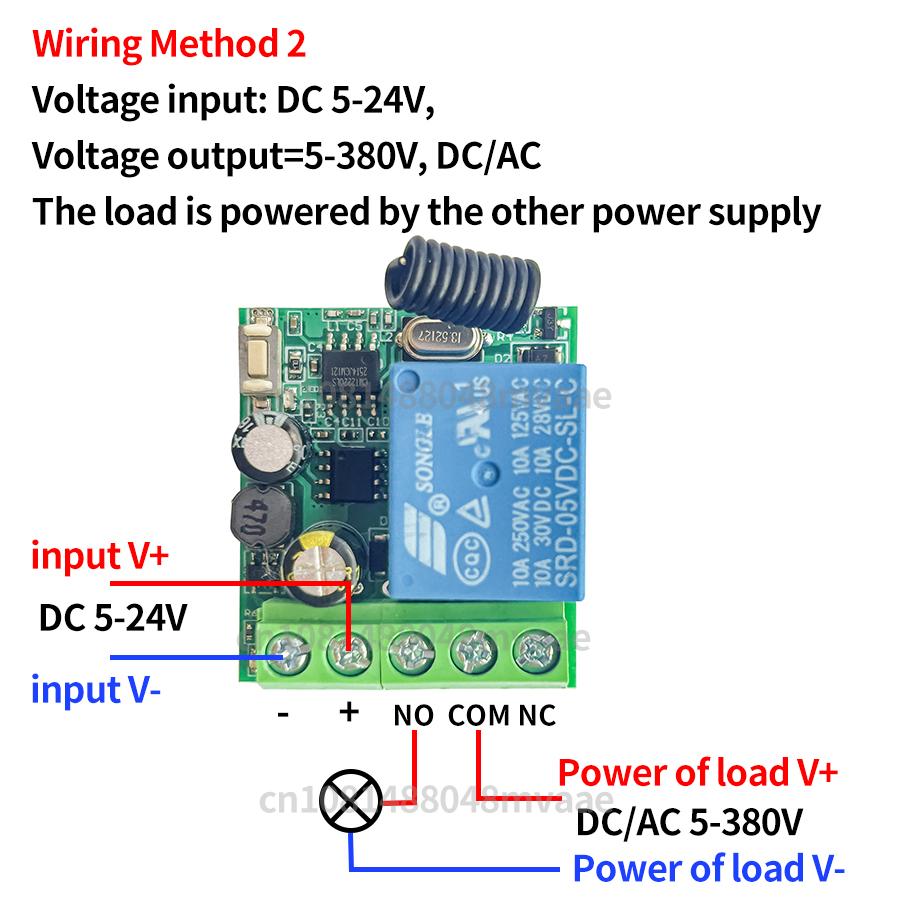 433MHz Remote Control for Electronic Door Lock LED Dry Contact Switch Module Wireless Access Control DC 5-24V 10A Relay Breaker