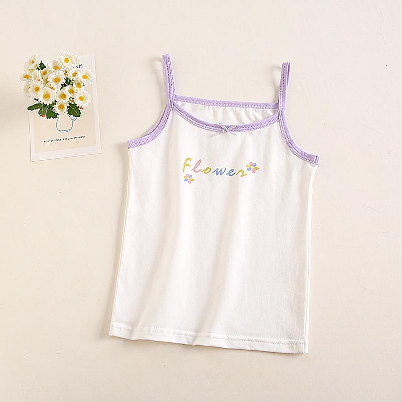 Girls' Cotton Summer Vest - Soft Korean Sling for Children