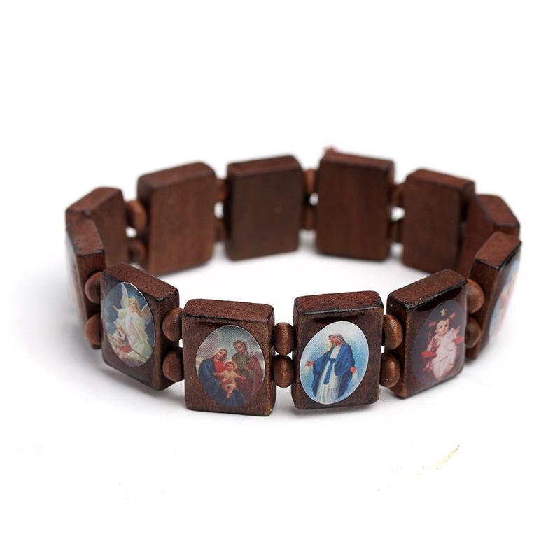 Natural Wood Cross Jewelry Bracelet