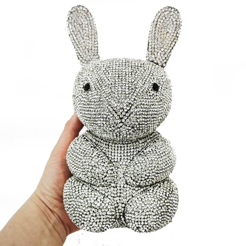 Kaninchen Kristall Abendtaschen Damen Diamanten Party Abschlussball Tasche Damen Strass Funkelnde Geldbörsen Hochzeit Braut Handtaschen