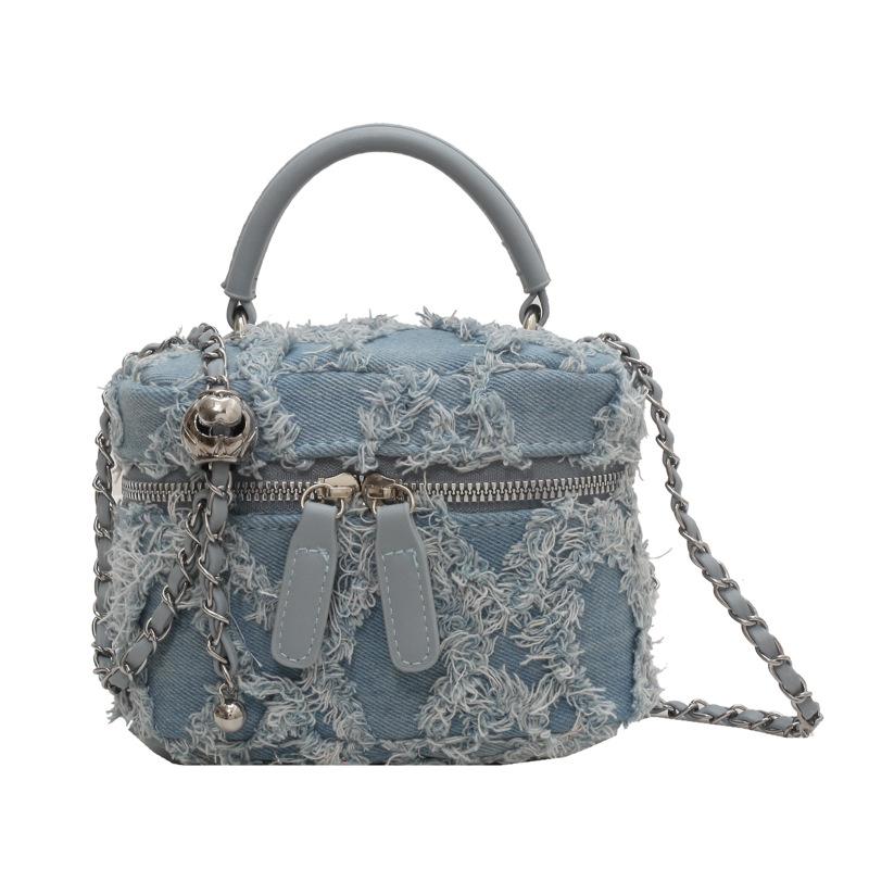 

Denim Chain Bag New Fashion Small Bag Women s Versatile Messenger Bag светло-синий