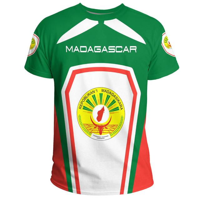 New Madagascar Flag Graphic 3D Print T-shirts Madagascar National Emblem Men’s Sports Tops  National Day Gifts Personalized Tee XXS