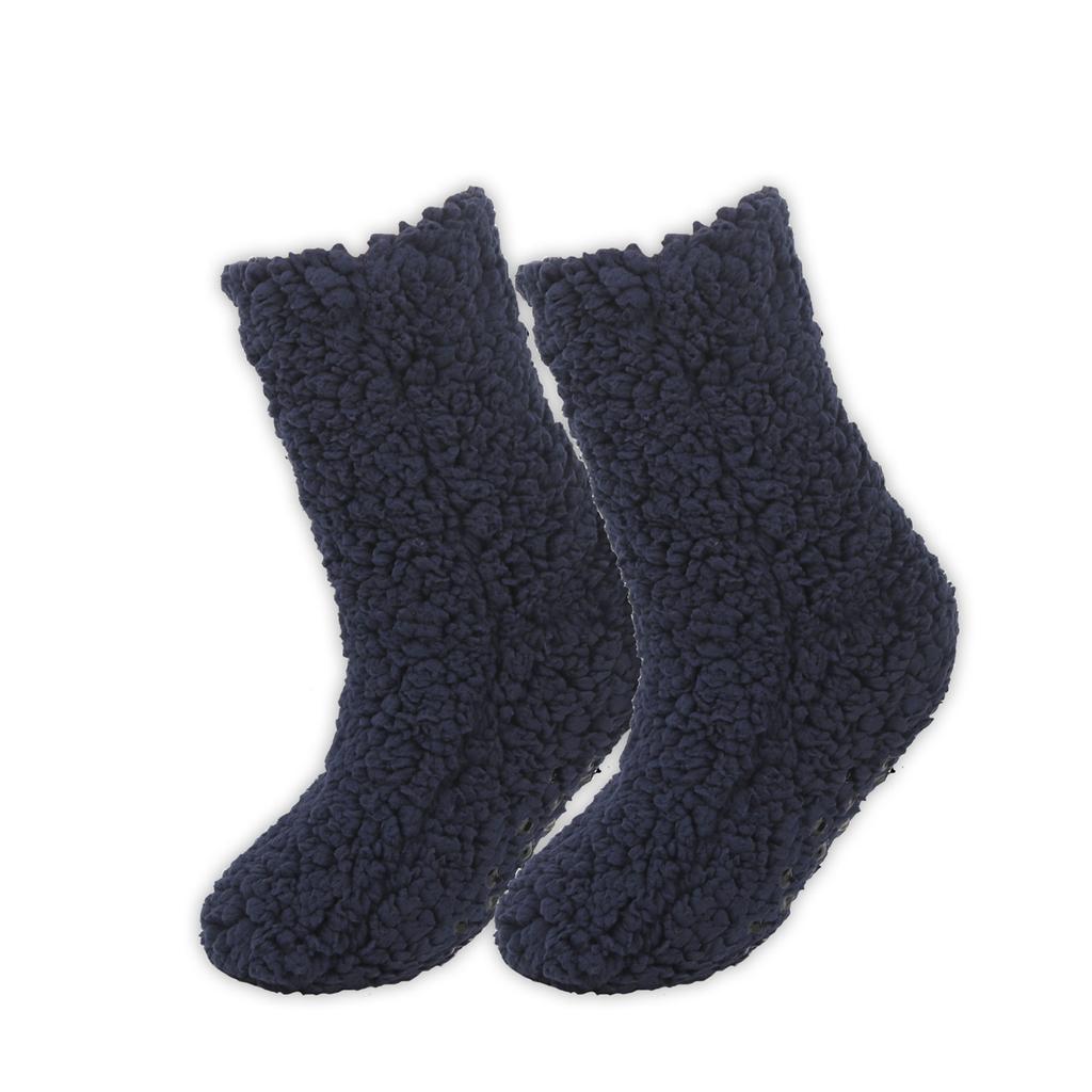 Women's Solid Color Thick Coral Fleece Women's Socks , Half Flannel Home Floor Socks , Warm Solid Color Warm Foot Socks