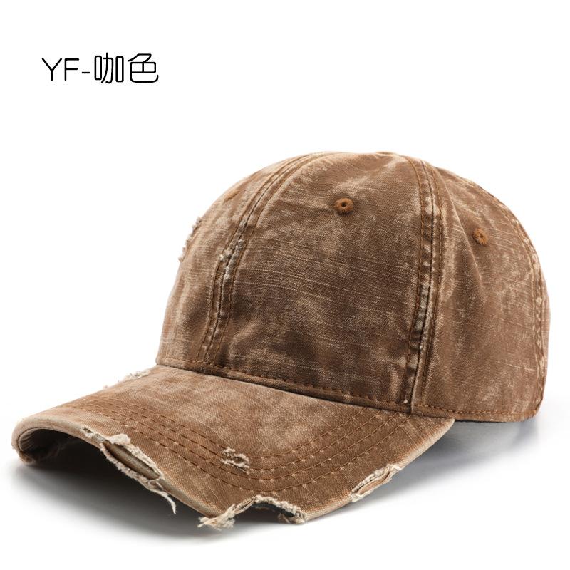 Men's spring and autumn washed distressed baseball cap, outdoor women's sports sun hat with brim