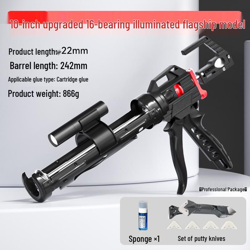 Automatic Glass Glue Gun with 26 Bearings - Labor-Saving Caulking Tool for Structural Adhesive