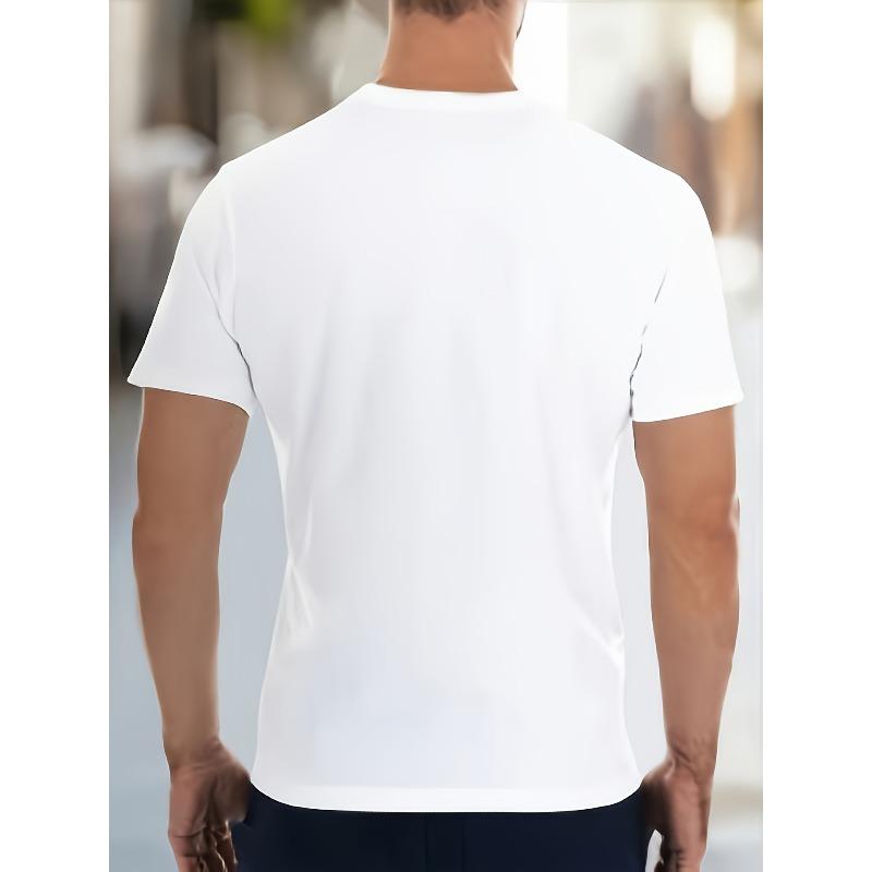 European Sizes Men'S Black Tribal Pattern T-Shirt - Casual Short-Sleeved Crew Neck Print Top, Suitable for All Seasons