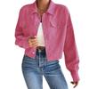 2025 A/W Women's Slim Corduroy Zip-Up Polo Collar Jacket
