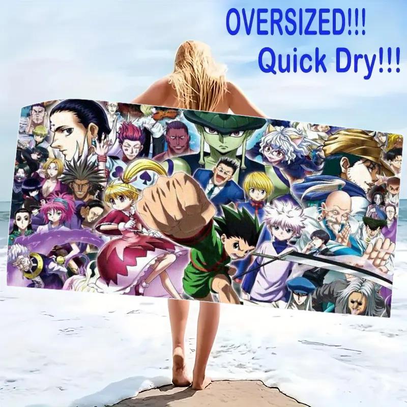 Anime Hunter x Hunter Print Beach Towel, Large Soft Quick Dry Towel for Beach Camping Swimming