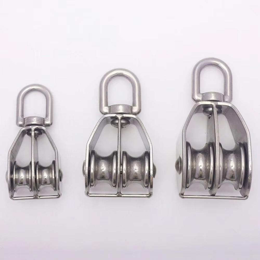 Mini Swivel Lifting Rope Pulley Stainless Steel U-Shaped Fixed Sliding Roller  Crane