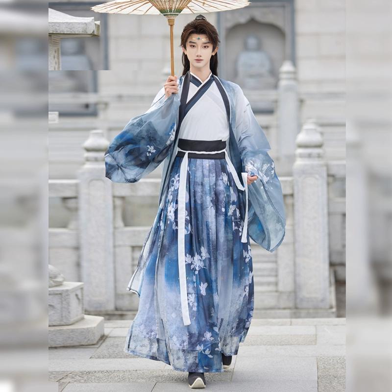 Chinese Wei And Jin Dynasty Style Hanfu, Performance Stage Suit For Male And Female Knights