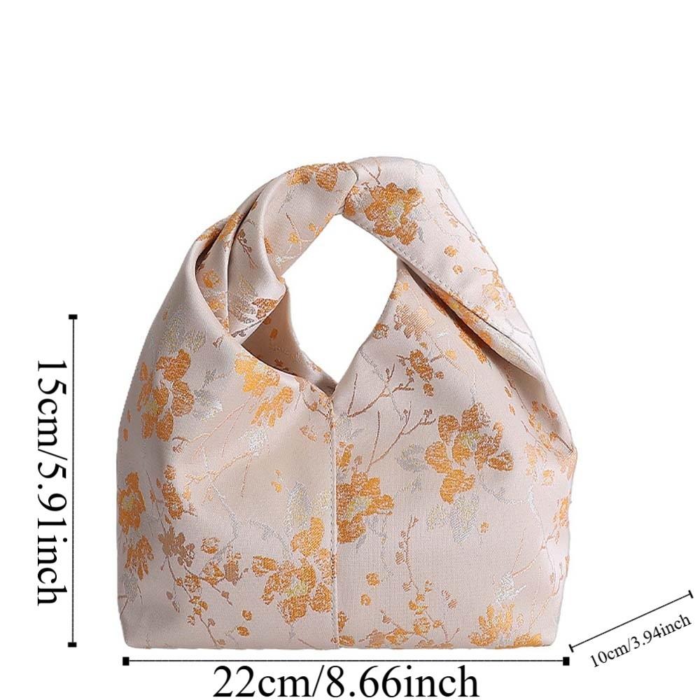 Fashion Embroidered Chinese Style Handbag Polyester Zipper Pea Purses with Magnetic Buckle Luxury Cheongsam Wrist Bag Gifts