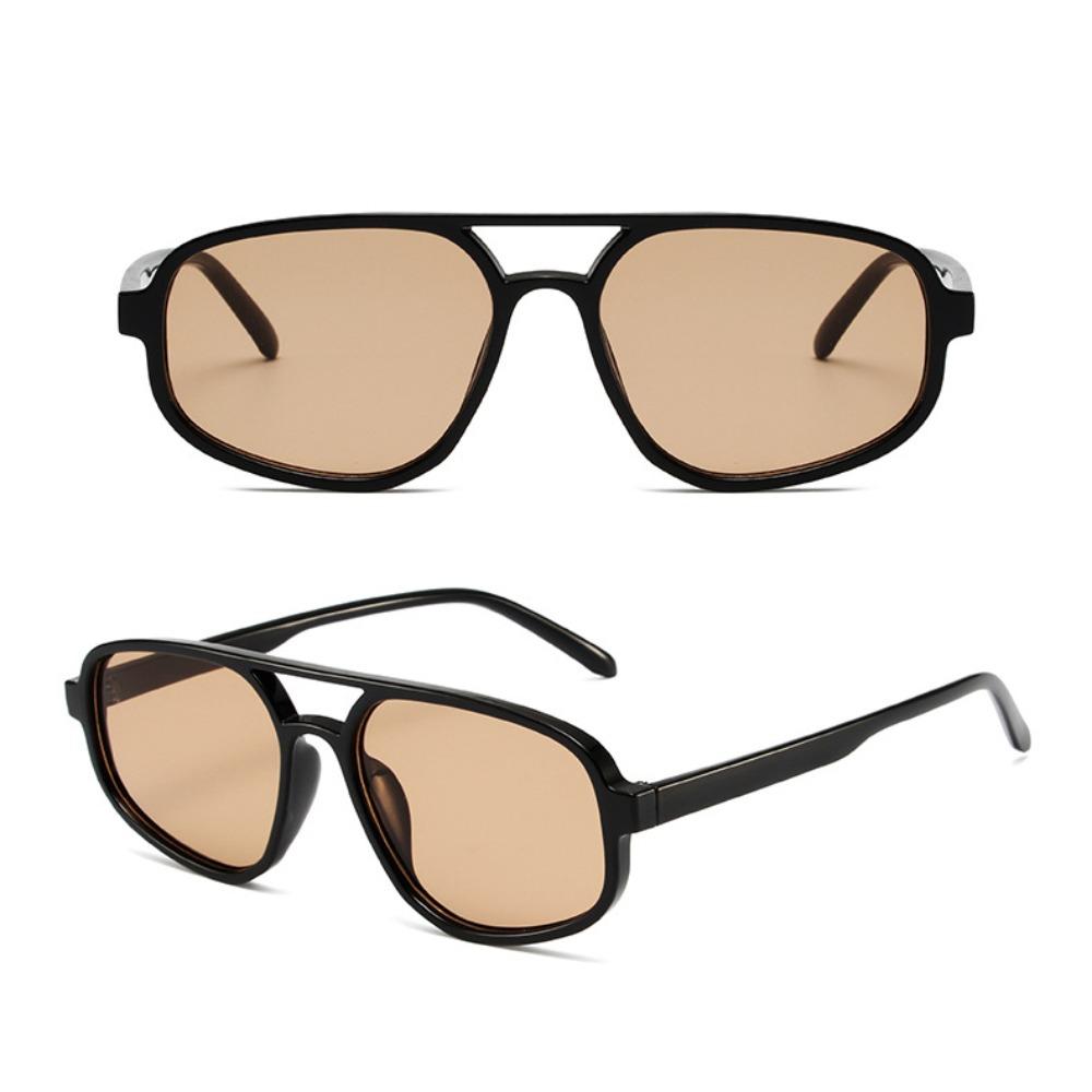 Wide Legs Irregular Square Sunglasses Big Frame Retro Trend Eyewear Double Beam Sun Glasses  Selfie