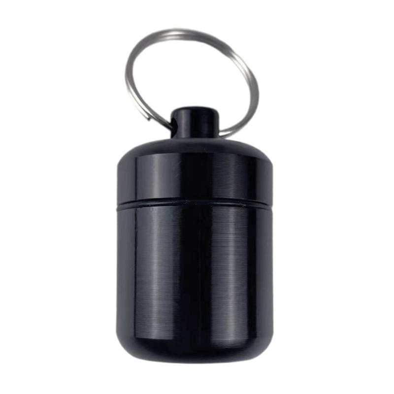 Keychain for Pill Holder Portable Aluminum Alloy Waterproof for Pill Box Mini for Pill for Case for Outdoor Travel for P