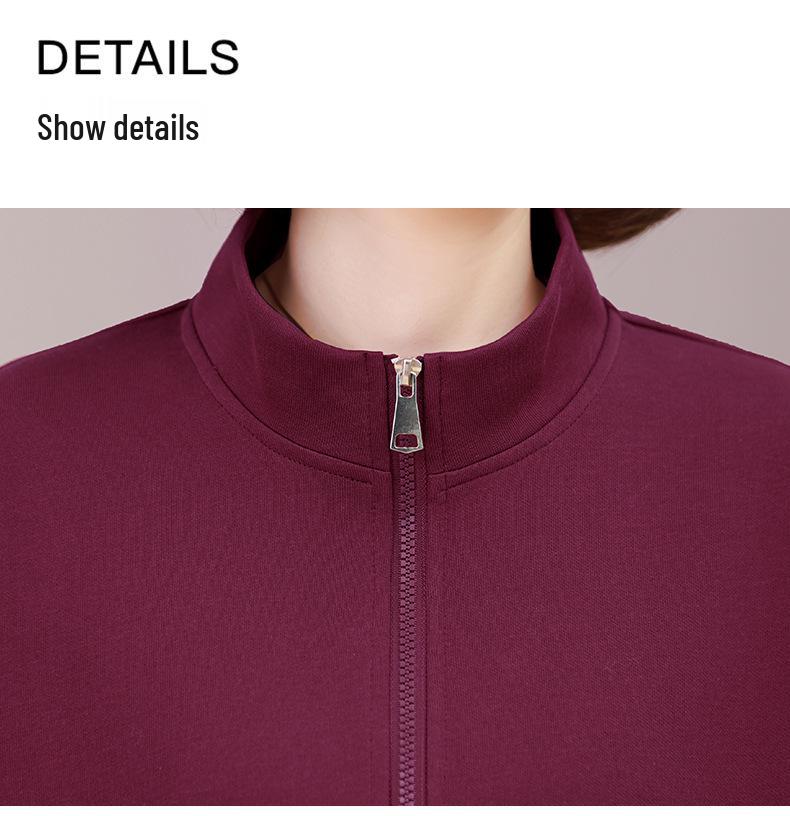 Middle-aged Women's Casual Sportswear: Fashionable Two-Piece Spring/Autumn Sweatshirt Set